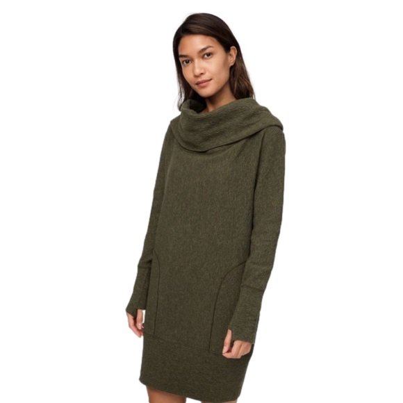 NWT Lululemon Along the Way Sweater Dress Olive - Picture 1 of 9
